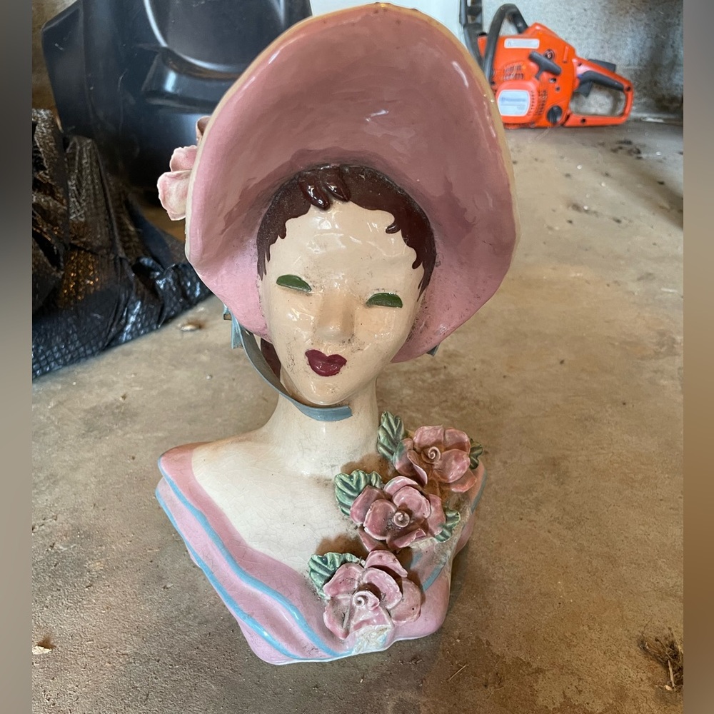 Kim Ward Hollywood ceramics large pottery head vase